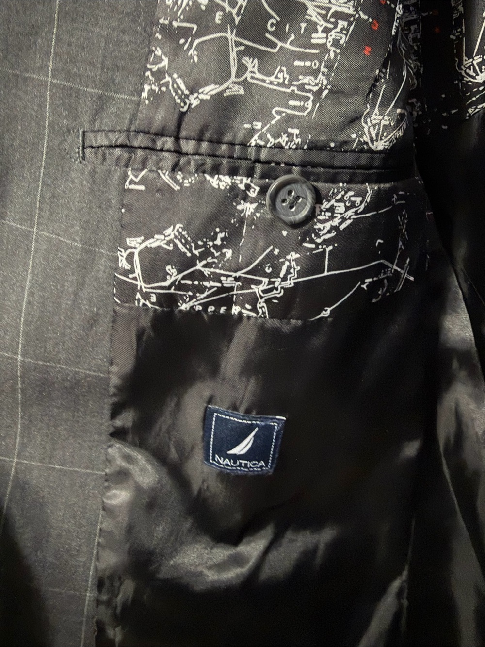 Nautica Gray Windowpane Sport Coat - Picture 6 of 7